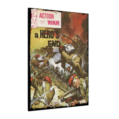 Close-up of the Canvas material with visible textured fibers and vibrant printed artwork detail in warm tones