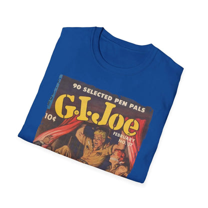 Close-up of the G.I. Joe No.37 softstyle T-shirt's neckline displaying reinforced stitching and subtle branding label detail.
