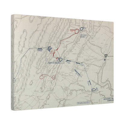 Close-up of canvas texture highlighting detailed brushstrokes and aged finish on the Civil War Jackson's Valley Campaign