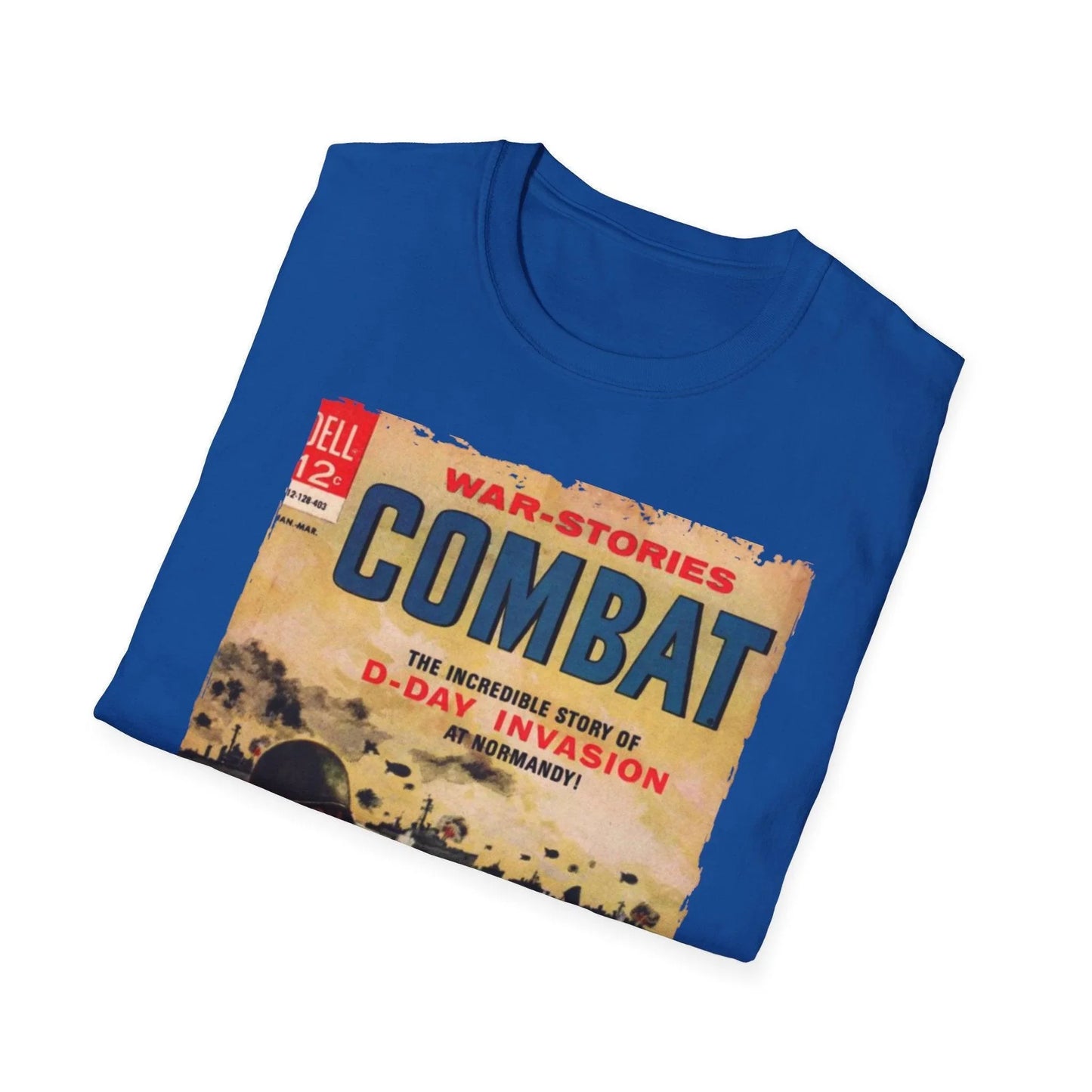 Close-up of the Combat Mar 1964 T-shirt’s soft cotton fabric and relaxed fit, highlighting subtle stitching along the