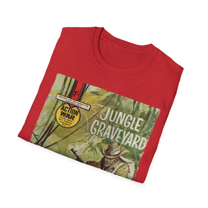 Close-up of the soft cotton fabric displaying the heather gray color and subtle texture detail of the unisex T-shirt's