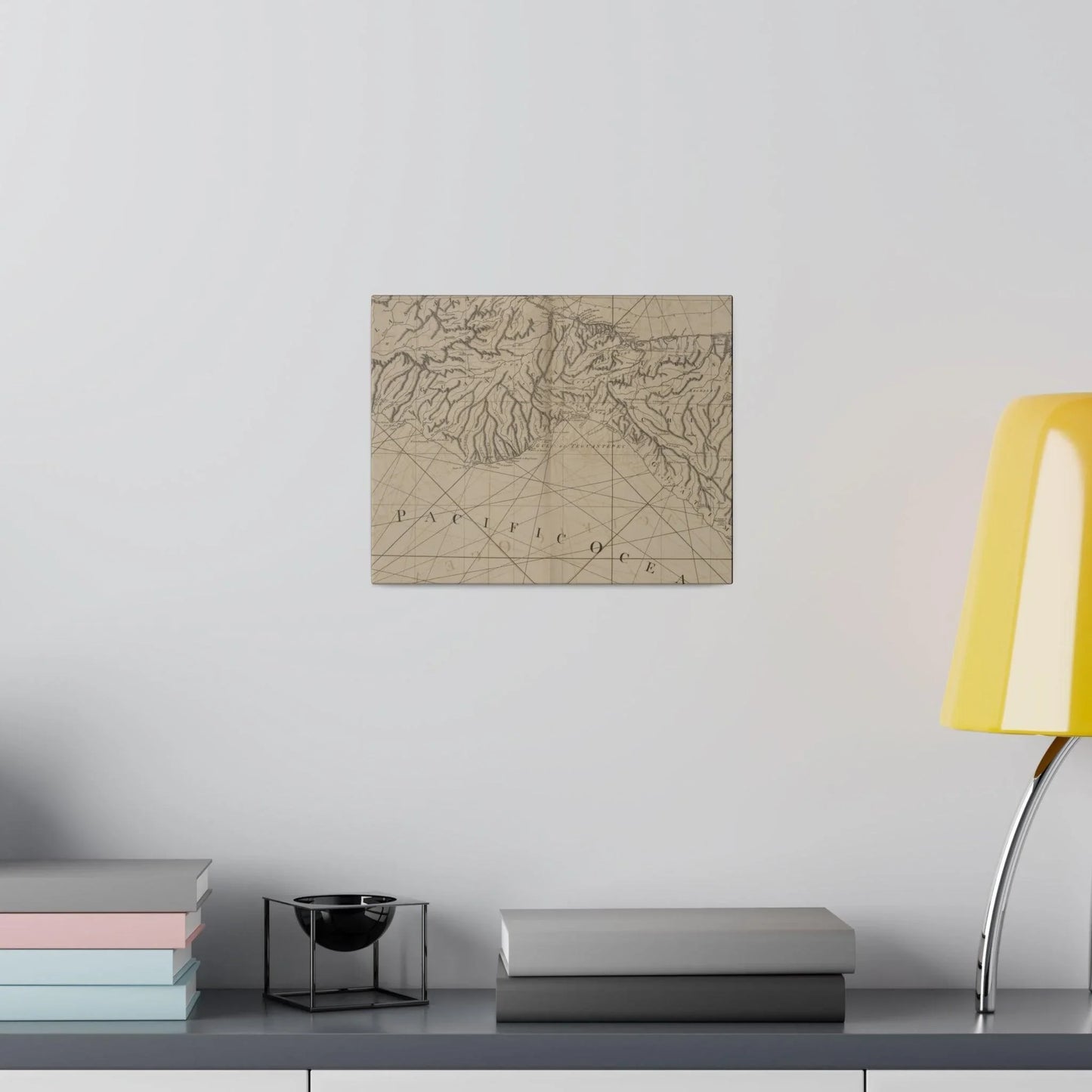 Close-up of textured canvas surface highlighting natural fibers and subtle brushstroke details on the Coast of New Spain