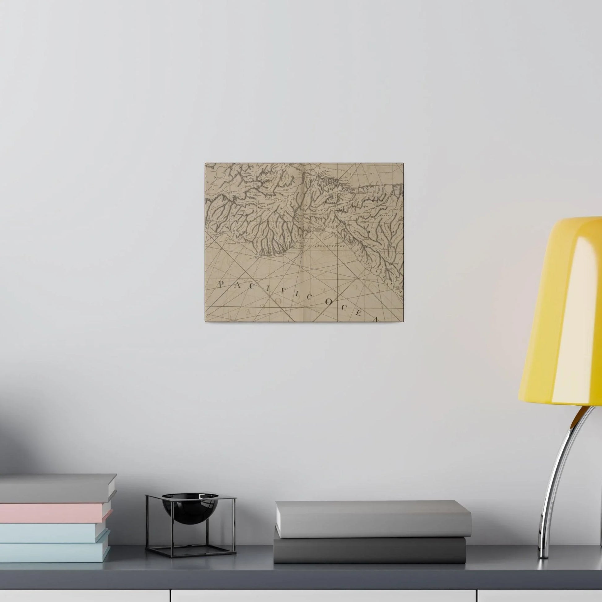 Close-up of textured canvas surface highlighting natural fibers and subtle brushstroke details on the Coast of New Spain