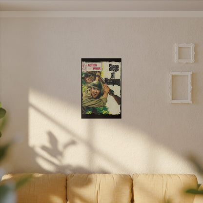 Close-up of the textured canvas surface highlighting the printed action scene details and vibrant color accents.