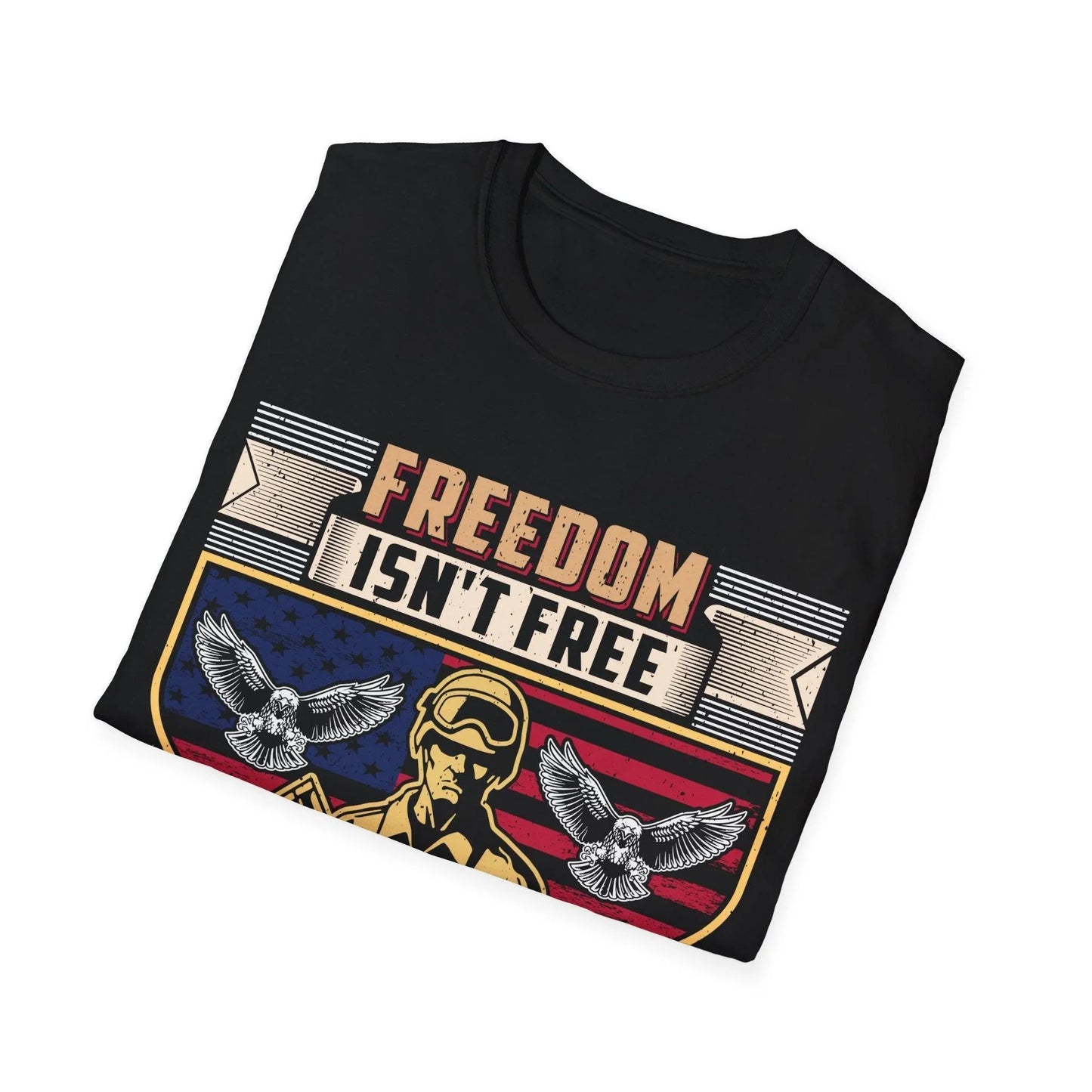 Close-up of the unisex soft cotton fabric showing subtle heather texture and relaxed fit neckline detail from a front-angle