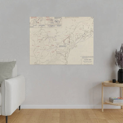 Close-up of detailed map illustration highlighting colonial expansion routes and intricate border lines on the canvas