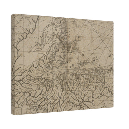 Close-up of vibrant blue and green hues highlighting the textured canvas fabric of the Bay of Honduras artwork.