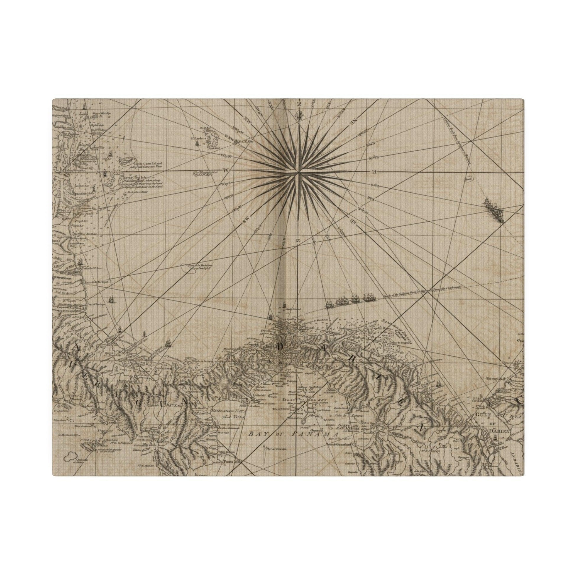 Close-up of textured canvas surface highlighting fine brushstrokes and subtle color variations in warm coastal tones.