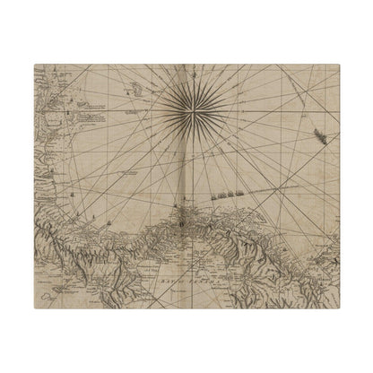 Close-up of textured canvas surface highlighting fine brushstrokes and subtle color variations in warm coastal tones.