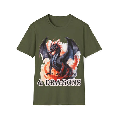 Close-up of the unisex softstyle T-shirt’s neckline and stitching detail in vibrant blue color with relaxed fit and short