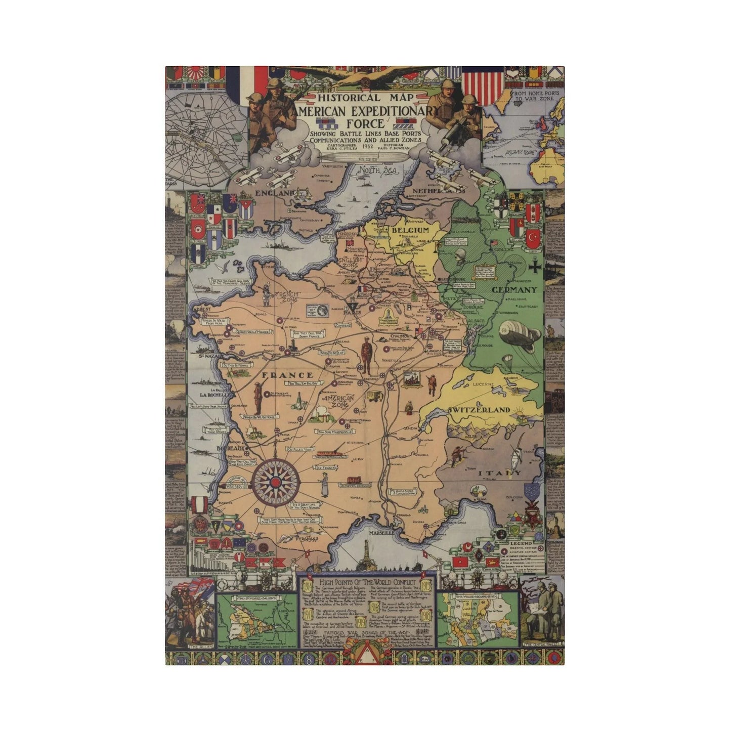 Close-up of the canvas texture highlighting faded military camouflage print and subtly distressed finish at the top edge.