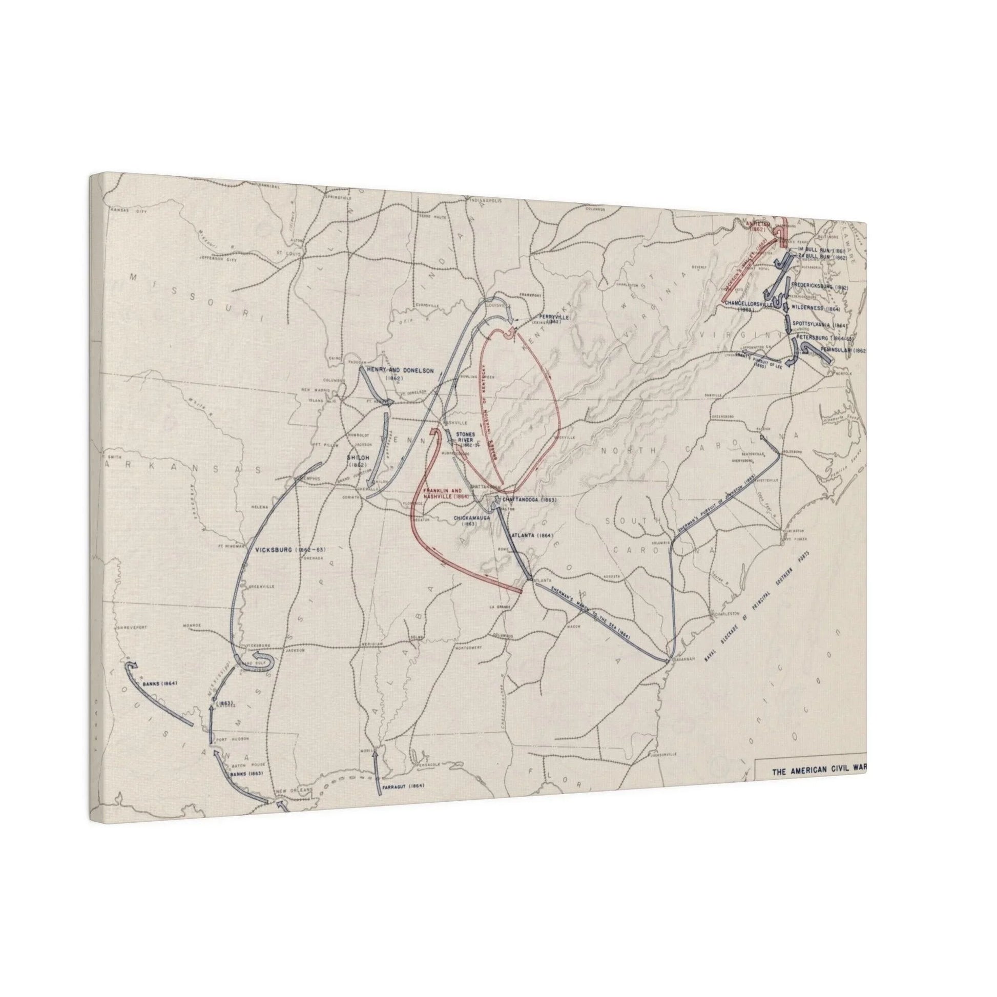 Close-up of the canvas edge highlighting detailed stitching and textured material from the American Civil