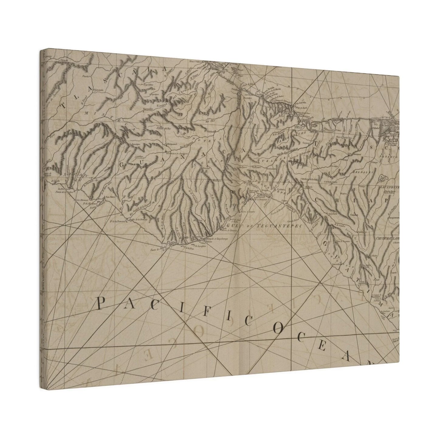 Close-up of the textured canvas surface with visible brushstroke details and subtle color variations highlighting the