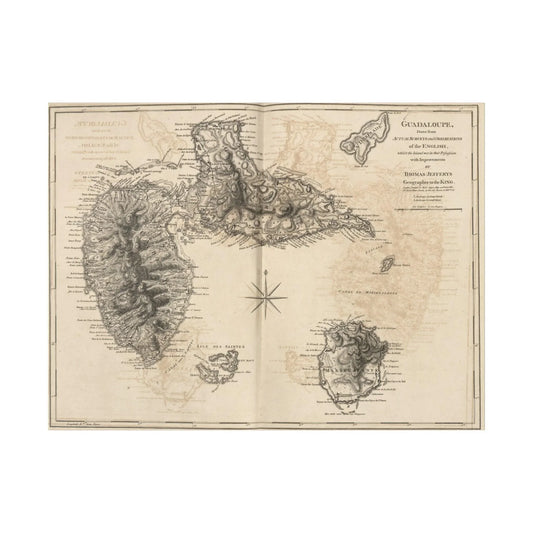 Guadaloupe canvas wall art featuring textured matte finish, eco-friendly wood frame, 24x36 inches, suitable for living room