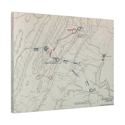 Close-up of detailed canvas texture highlighting historical brushwork and aged finish from the Jackson's Valley Campaign