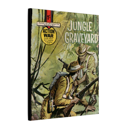 Close-up of textured canvas surface highlighting subtle brushstroke details and vibrant color blending on the Action War #3