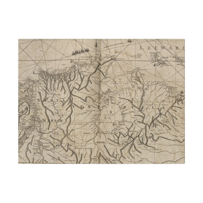 Close-up of textured canvas surface highlighting subtle brushstrokes and warm earthy tones from the Coast of Tierra Firme