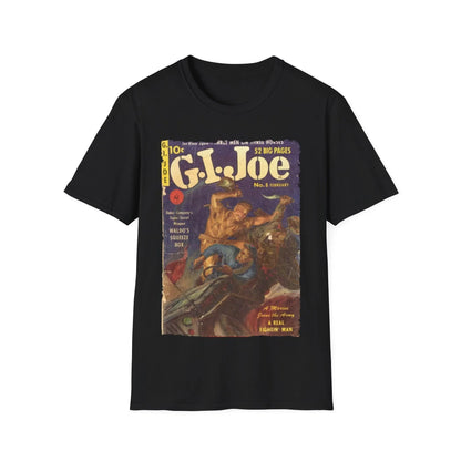 Printify G.I. Joe No.8 unisex softstyle cotton T-shirt, regular fit, crew neck, short sleeves, black color, DTG printed