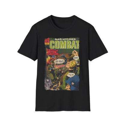 Printify Combat March 1966 unisex softstyle cotton T-shirt, regular fit, crew neck, black color, printed design, DTG print