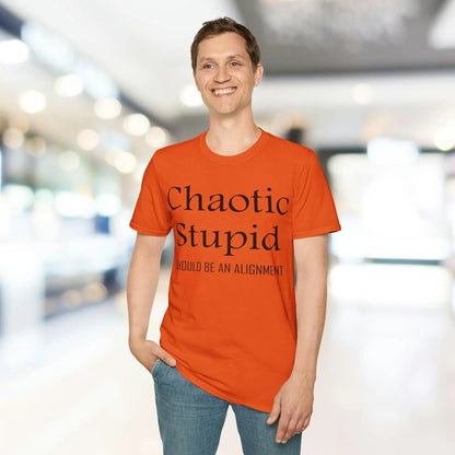 Close-up of the black unisex softstyle fabric showing subtle smooth texture and precise stitching along the neckline.