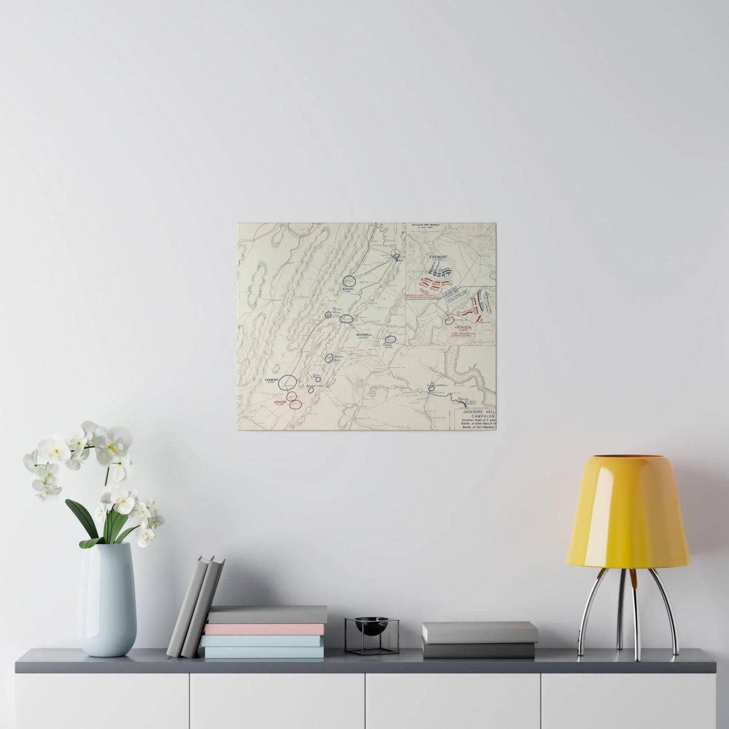 Close-up of textured canvas featuring detailed brushstrokes and subtle color variations reflecting the Civil War era artwork.