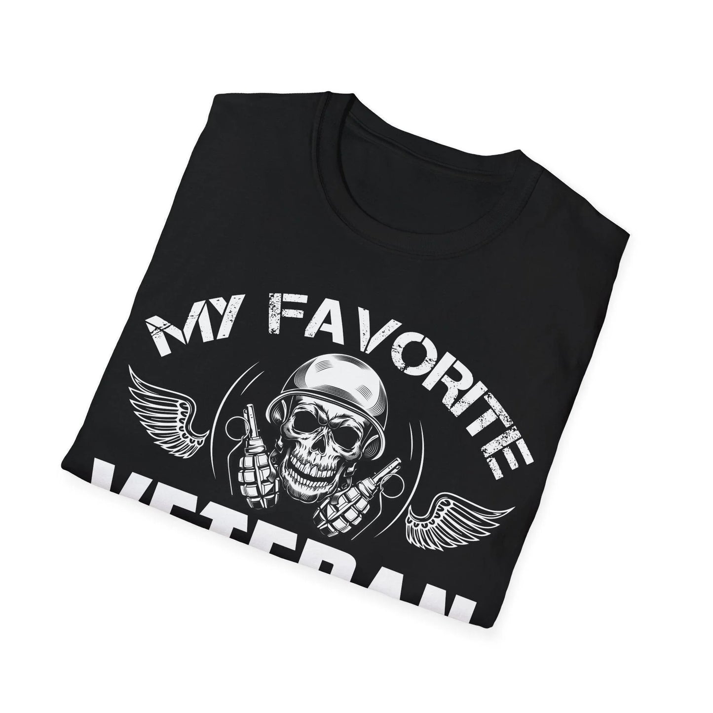 Detail of the unisex softstyle fabric texture in charcoal, highlighting the relaxed fit and neatly stitched neckline from a