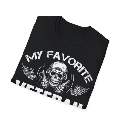 Detail of the unisex softstyle fabric texture in charcoal, highlighting the relaxed fit and neatly stitched neckline from a