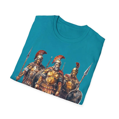 Close-up of the unisex relaxed-fit charcoal heather T-shirt showing subtle fabric texture and stitched neckline detail from