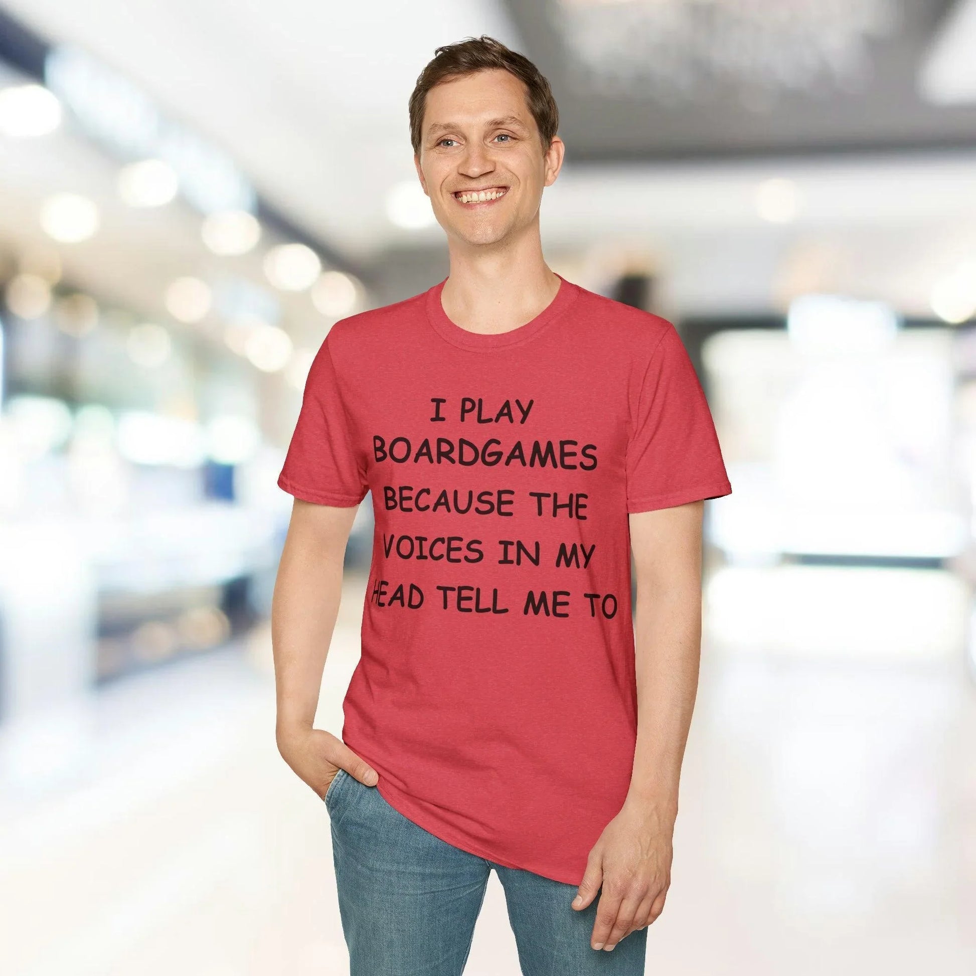 Close-up of black softstyle fabric highlighting subtle texture and reinforced neckline stitching detail on the I Play