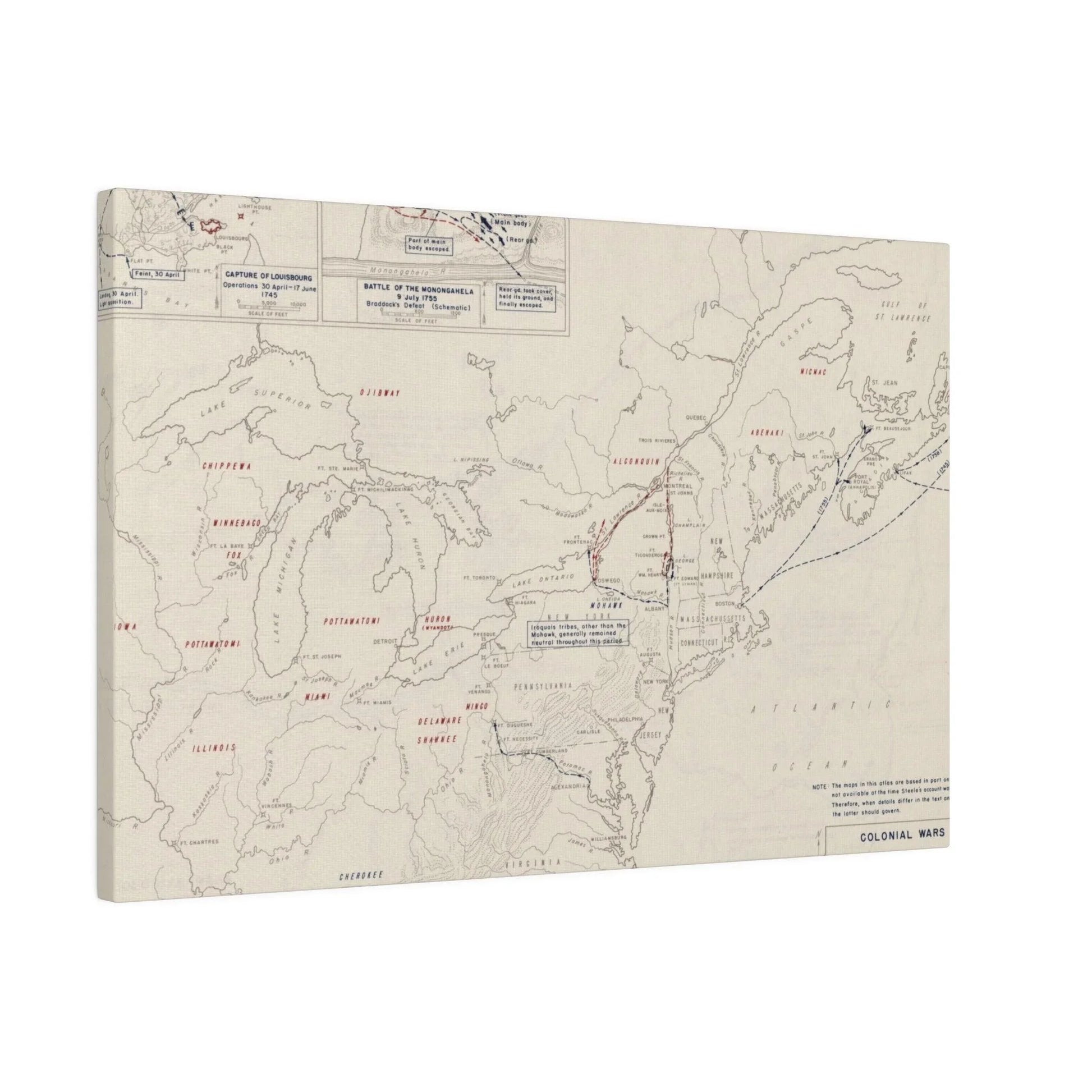 Close-up of canvas material displaying detailed brushstroke texture and subtle color variations in Colonial Wars artwork.