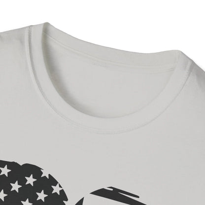 Close-up of the black fabric's soft, smooth texture highlighting the unisex relaxed fit and crew neckline detail.