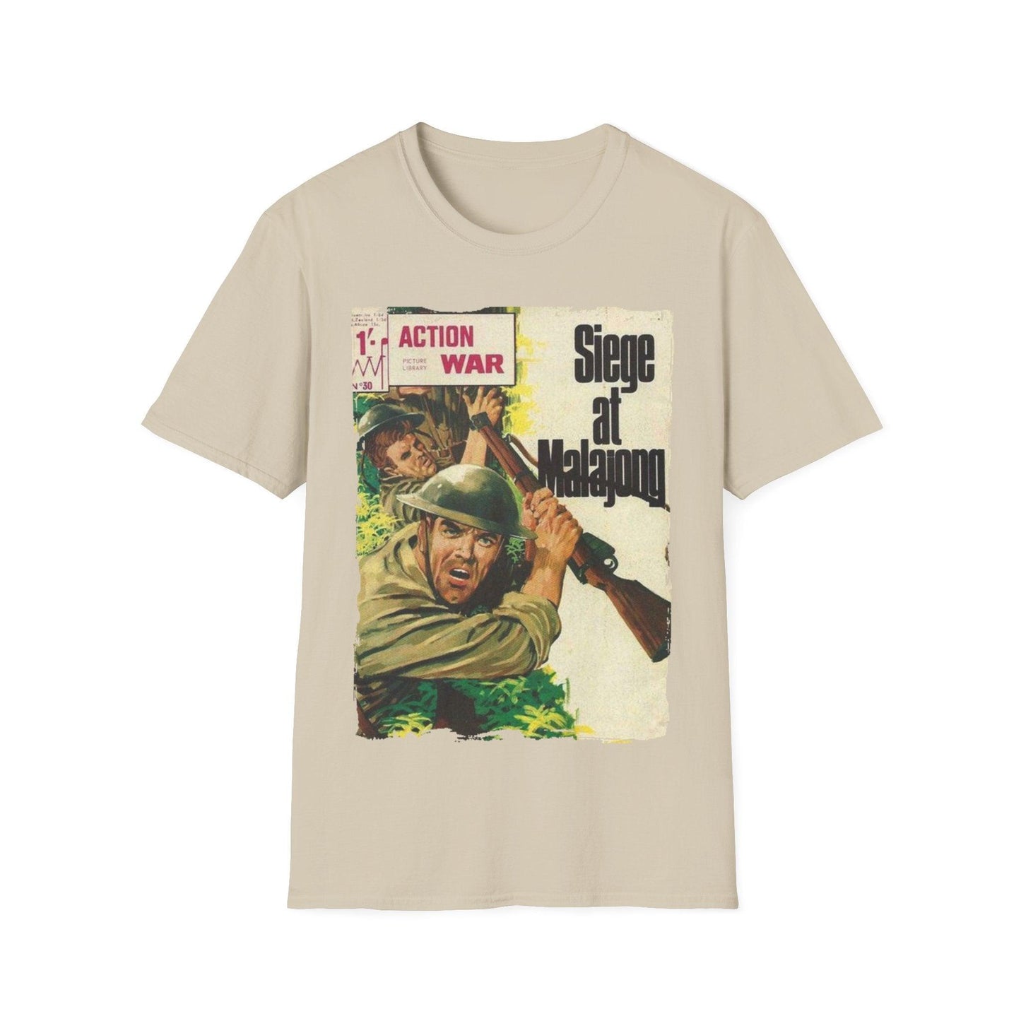 Front neckline detail highlighting the ribbed crew neck and smooth cotton-blend fabric in black color.