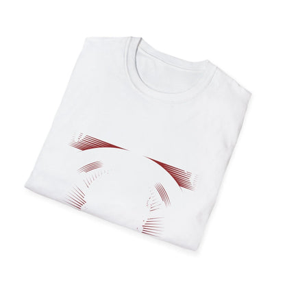 Close-up of the unisex softstyle T-shirt's lightweight cotton fabric displaying subtle texture and vibrant deep teal color