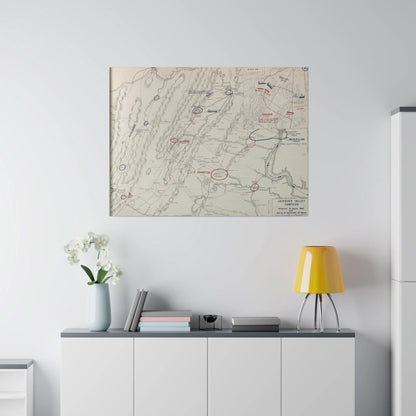 Detailed close-up of canvas texture highlighting aged, stippled finish with subtle brushstroke patterns beneath printed