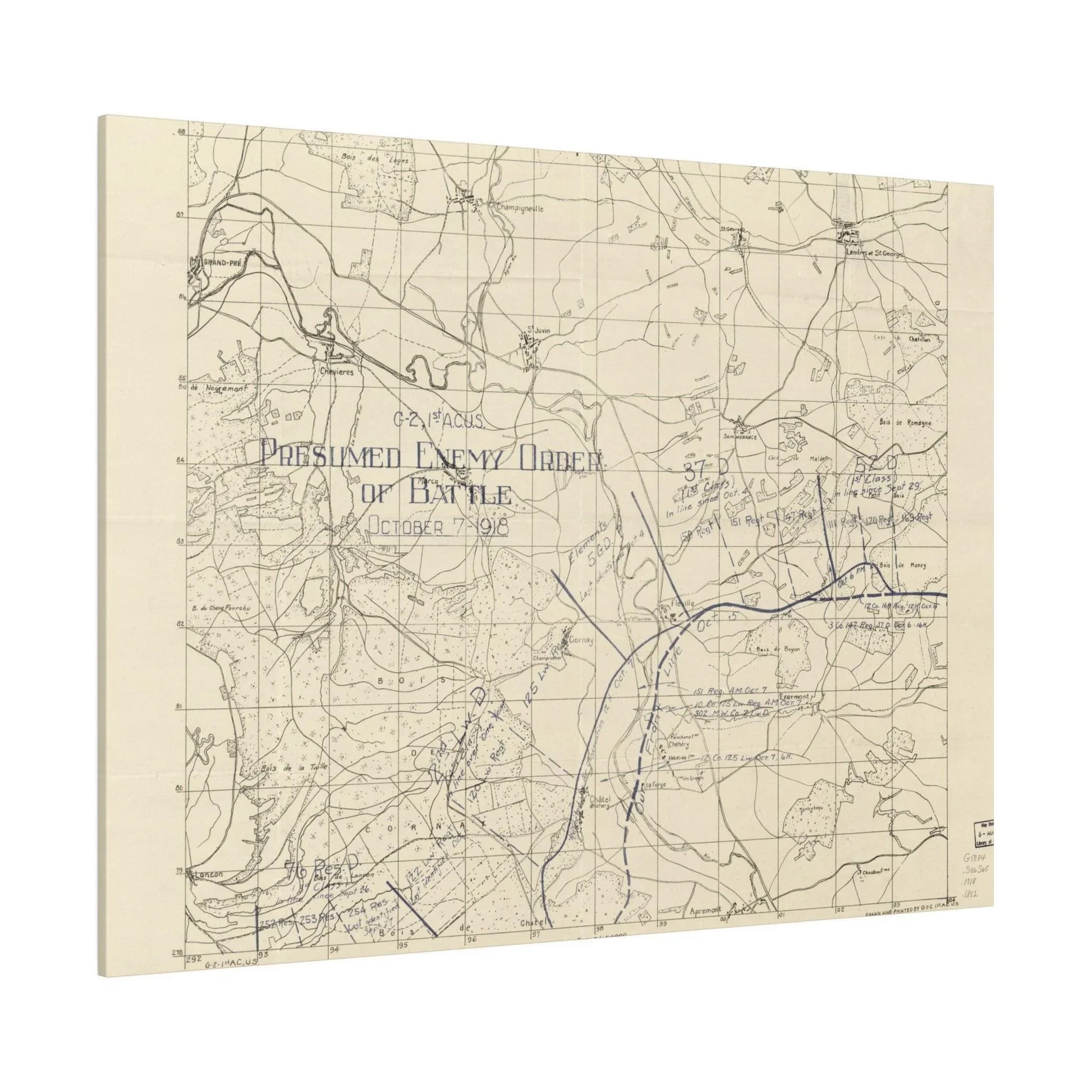 Sommerance Region, Presumed Enemy Order of Battle, October 7, 1918 - Pacific Sky Games