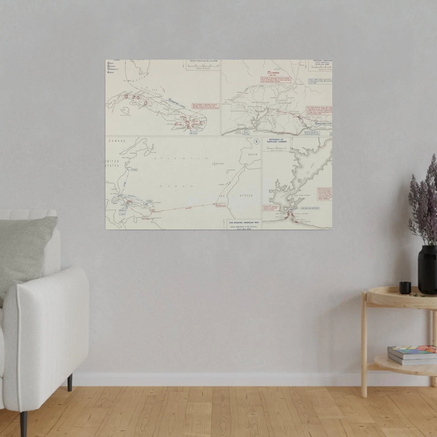 Spanish-American War, Santiago Campaign, Naval Operatoins in the Atlantic Apr-May, Defenses of Santiago Harbor, Spanish Dispositions 20 June, Initial Ops 22-24 June 1898 - Pacific Sky Games