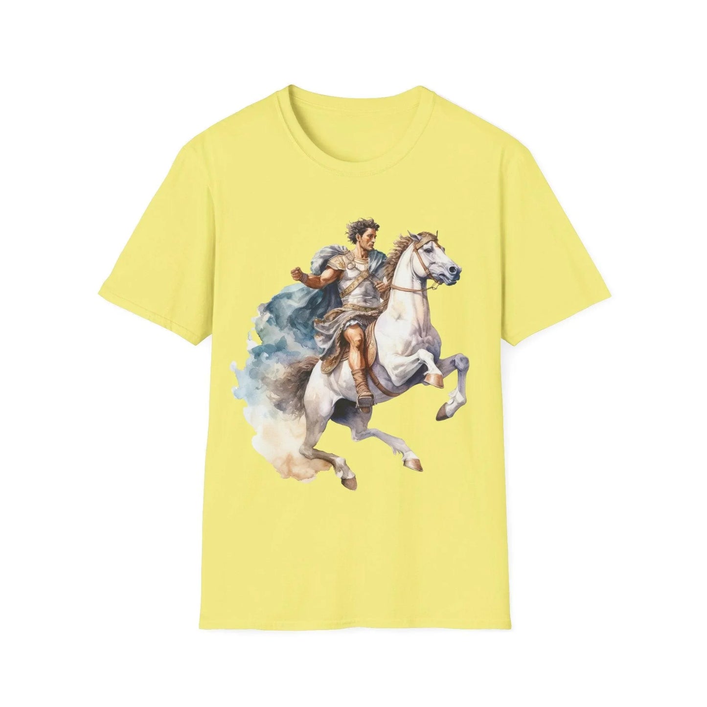 Close-up of the unisex softstyle T-shirt's fabric texture highlighting the relaxed fit and charcoal color from a shoulder