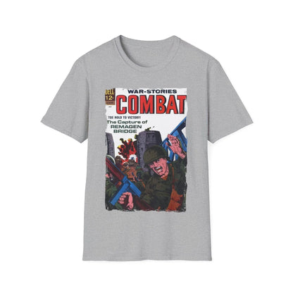 Close-up of the Combat July 1967 T-Shirt neckline and collar stitching, showing the relaxed fit and soft cotton fabric in