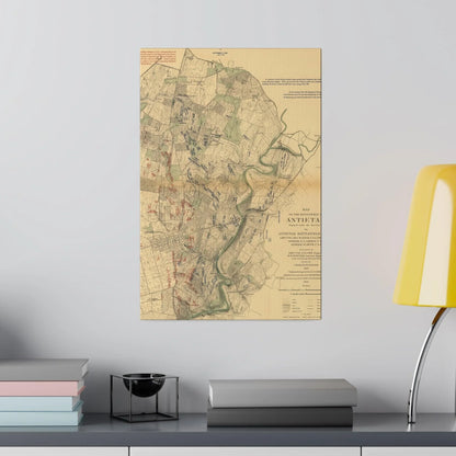 Close-up of detailed canvas texture and subtle coloration highlighting brushstroke depth on Antietam Battlefield print's