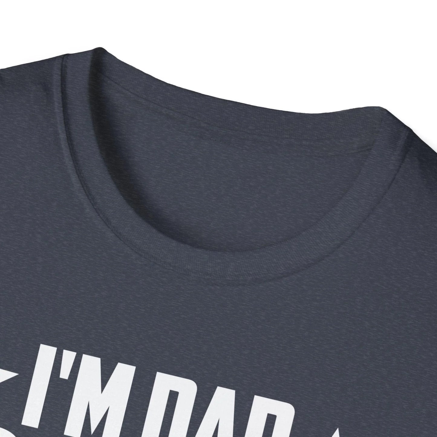 Close-up of the navy Dad Grandpa Veteran T-Shirt's 100% soft cotton fabric showing smooth texture and reinforced stitching