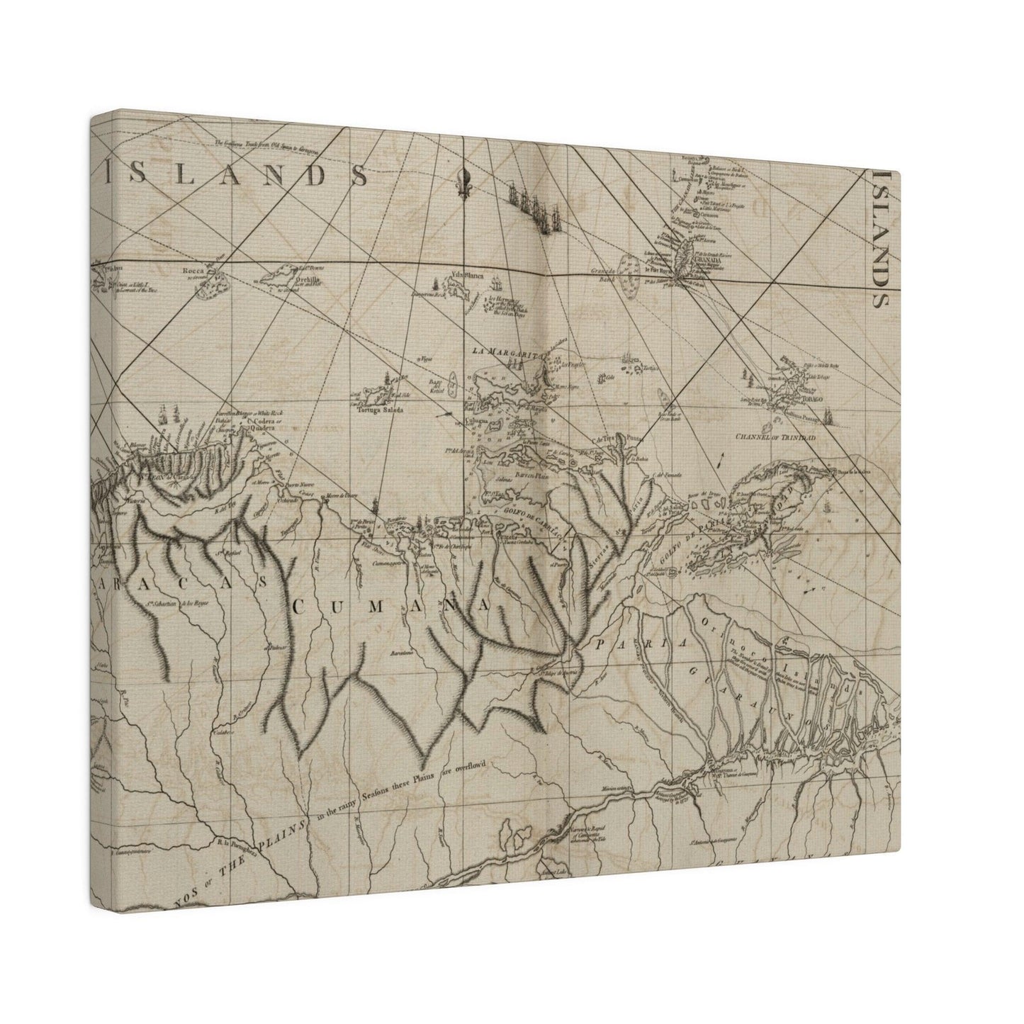 Close-up of vibrant coastal watercolor details highlighting the textured canvas surface and brushstroke variations.