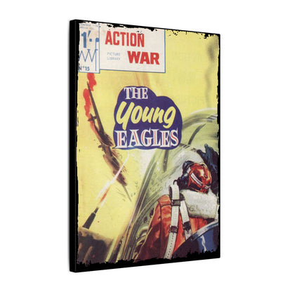 Action War #15 canvas wall decor, 24x36 inches, matte finish, eco-friendly print on sustainable wood background for indoor
