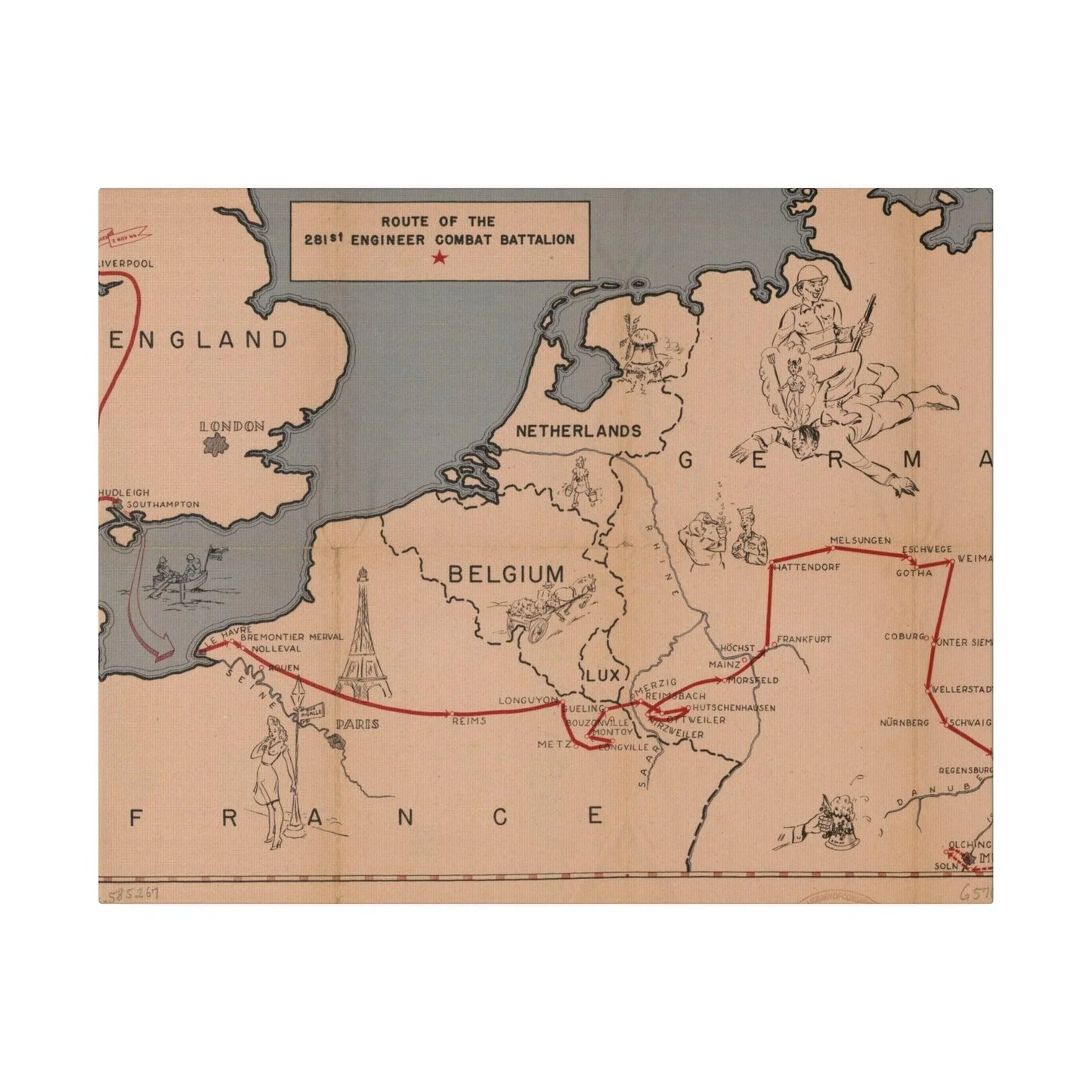 Route of the 281st Engineer Combat Battalion 3 November 1944 to 8 May 1945 - Pacific Sky Games