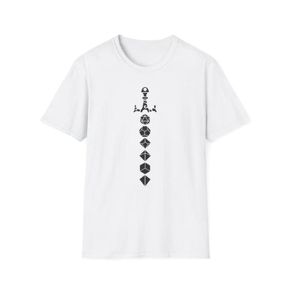 Printify Dice Sword Black unisex crew neck cotton T-shirt with relaxed fit and regular neckline