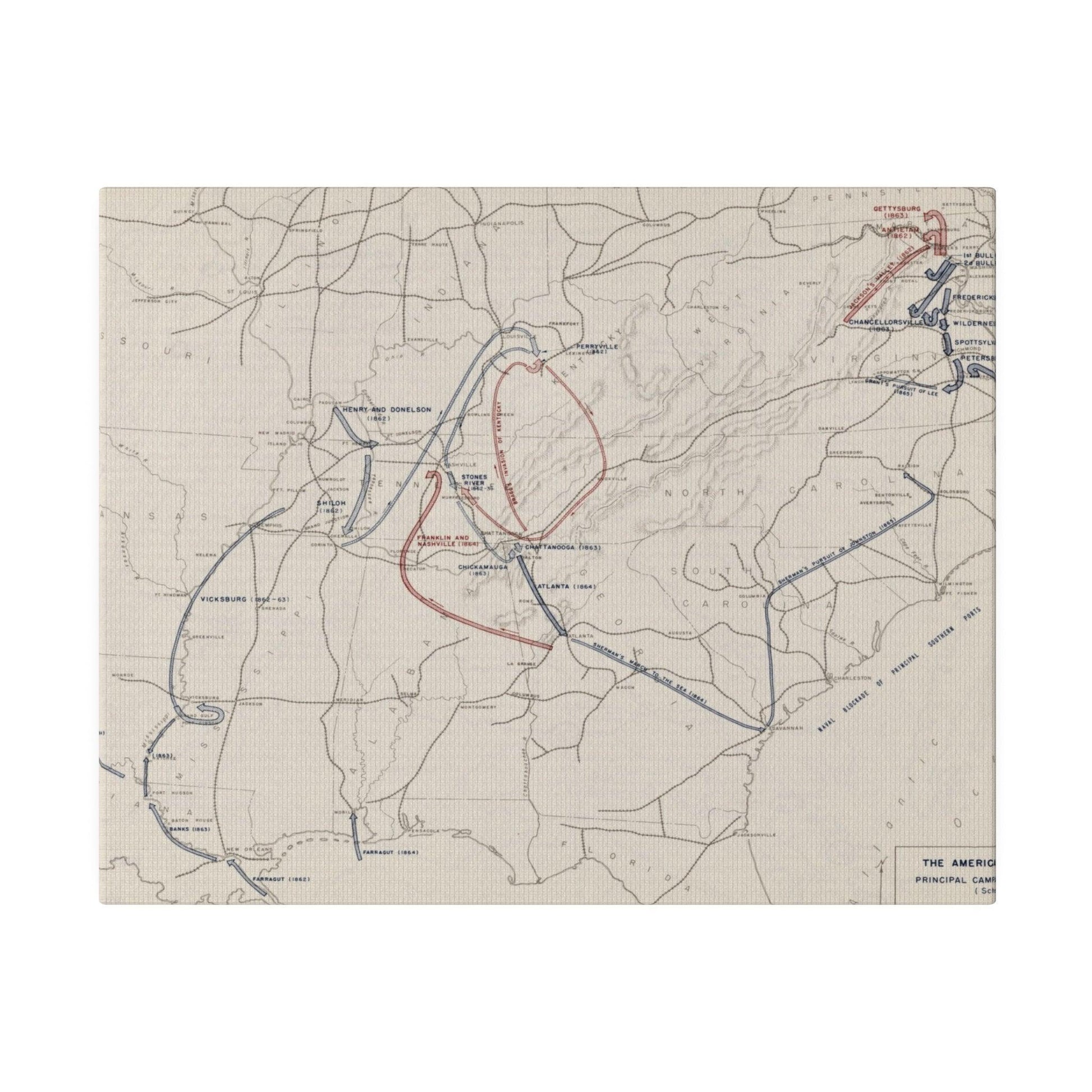 Close-up of detailed canvas texture and subtle brushstroke patterns highlighting the 1861-1865 Civil War era design