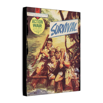 Close-up of the textured canvas surface highlighting the detailed brushstroke finish and vibrant color depth of Action War