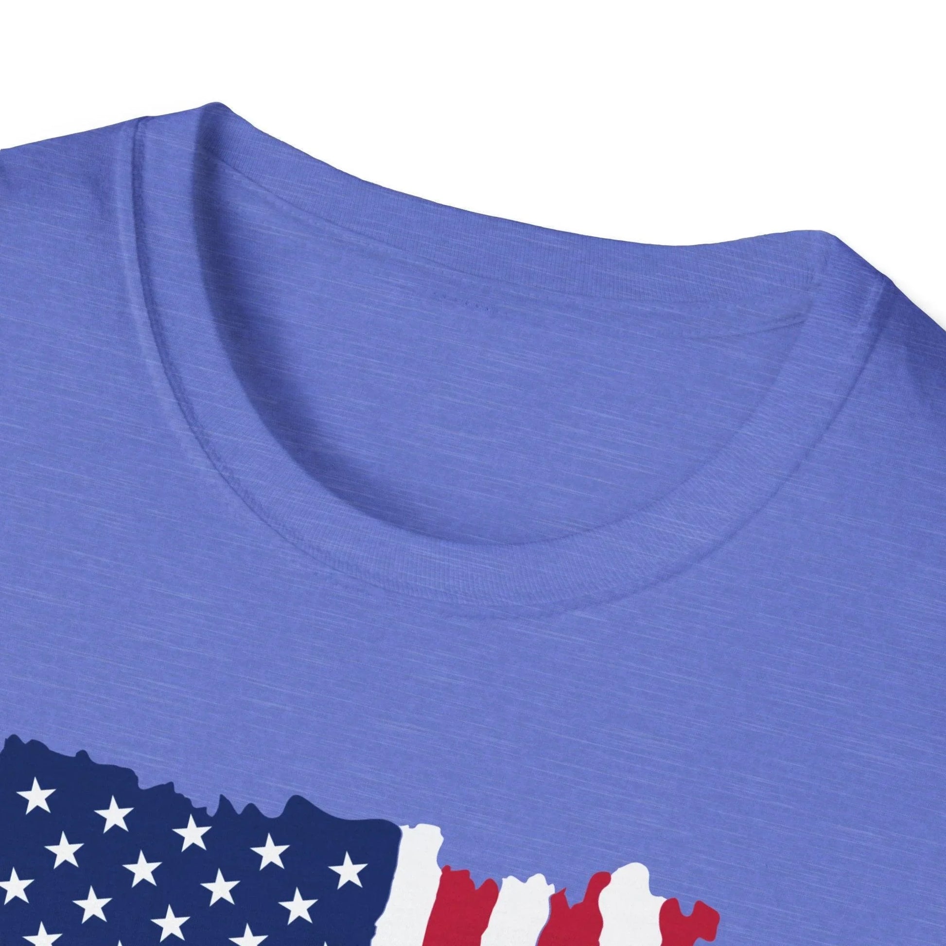 Close-up of distressed fabric texture highlighting the vibrant red, white, and blue colors of the vertical American flag