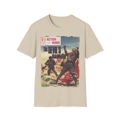 Close-up of the unisex fitted T-shirt’s collar highlighting the reinforced stitching and soft cotton blend fabric in deep