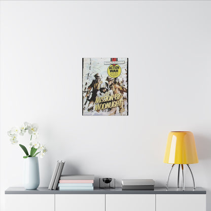 Close-up of the canvas texture highlighting vibrant ink details and subtle brushstroke patterns from a top-down angle.