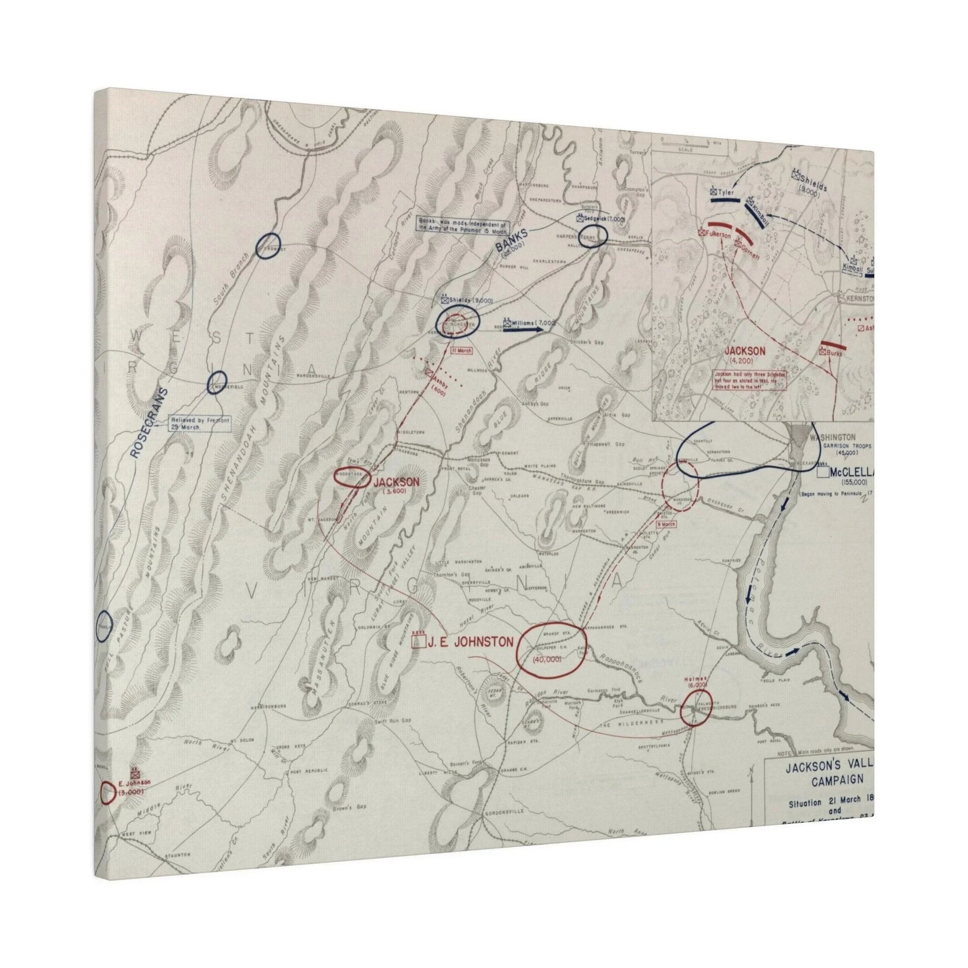 Close-up of canvas texture highlighting detailed brushstrokes and aged finish depicting Civil War scene from the 1862